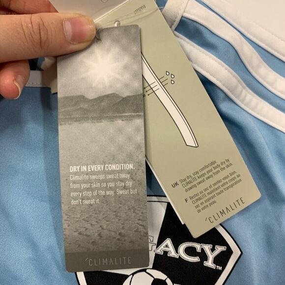 Adidas Jersey Boys XL Sky Blue Entrada 18 New York City FC Native Grill Wings 45 - Picture 8 of 14
